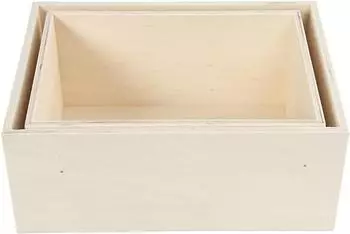 Creativ Company Aufbewahrungsboxen rechteckig, Sperrholz, 2-teilig (56160)