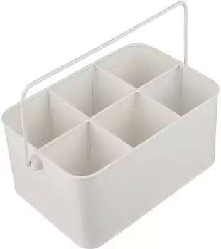 IB Laursen Metall-Kiste mit 6 F&auml;chern und Metallgriff, wei&szlig; (04892-11)