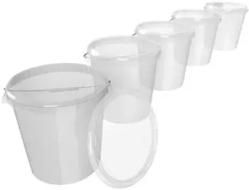 FixedByU Eimer mit Deckel, 30L, transparent, 5er-Set (20050055-VAR-Transparent-5)