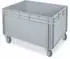 BRB Stapelbehälter mit 2 Griffleisten und 4 Rollen, 800x600x545mm, grau (55832)