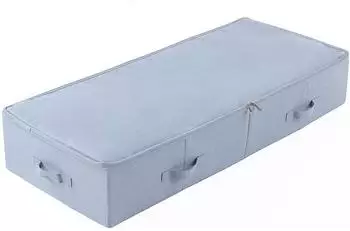 LuxusKollektion Unterbett-Aufbewahrungsbox, atmungsaktiv, faltbar, hellgrau, 100x43x18cm