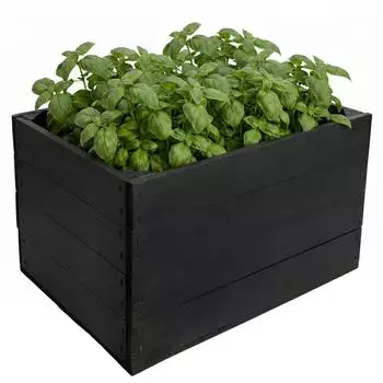 Creative Deco Holzkiste ohne Schlitze, geschliffen, schwarz, 40x30x23cm