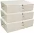 LuxusKollektion Unterbett-Aufbewahrungsbox, Stoff, faltbar, beige, 70x40x18cm, 3er-Set