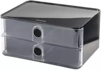 HAN Allison SMART-BOX Schubladenbox 2 Schubladen dunkelgrau/transparent (1120-193)