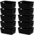 LuxusKollektion Aufbewahrungskorb Kunststoff, schwarz, 30cm, 10er-Set