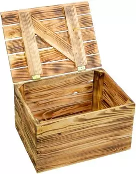 Kistenkolli Altes Land Obstkiste geflammt mit Deckel, 48x36x27cm, 2er-Set