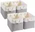LuxusKollektion Aufbewahrungsbox Stoff 33x38x33cm grau/weiß, 4er-Set