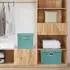 LuxusKollektion Faltbox mit Deckel, Stoff, aqua deep, 44x30x29cm, 2er-Set