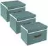 LuxusKollektion Faltbox mit Deckel, Stoff, aqua deep, 3er-Set (38x25x25cm)