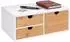 Relaxdays Schubladenbox 3 Schubladen, Bambus & MDF, weiß/natur, 13,5x33x21cm