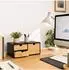 Relaxdays Schubladenbox 3 Schubladen, Bambus & MDF, weiß/natur, 13,5x33x21cm