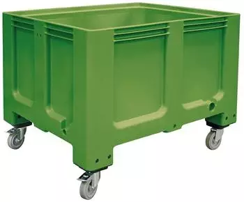 BRB Palettenbox 610L 1200x1000x915mm, 4 Lenkrollen, gr&uuml;n (20246)