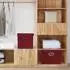 LuxusKollektion Aufbewahrungsbox mit Deckel, Stoff, faltbar, 44x30x29cm, weinrot, 2er-Set
