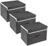 LuxusKollektion Faltbare Aufbewahrungsbox mit Deckel, Stoff, schwarz, 38x25x25cm, 3er-Set