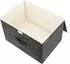 LuxusKollektion Faltbare Aufbewahrungsbox mit Deckel, Stoff, schwarz, 38x25x25cm, 3er-Set