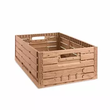 Proregal Klappbox Active Lock Holzdekor HxBxT 21,8x40x60cm Braun 44,8 Liter Kiste Faltbox Transportkiste Obstkiste Gem&uuml;sekiste