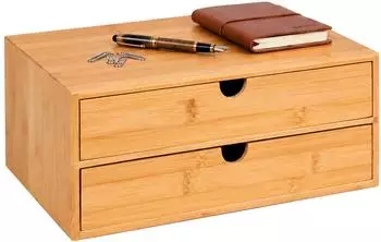 Relaxdays Schubladenbox Bambus Hellbraun
