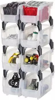 VEVOR Sichtlagerboxen stapelbar, transparent, 276x140x130mm, 8er-Pack (V3-Clear-8)