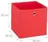 Relaxdays Aufbewahrungsbox, faltbar, quadratisch, 4er-Set, rot/silber