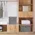 LuxusKollektion Aufbewahrungsbox mit Deckel, Stoff, faltbar, 44x30x29cm, 3er-Set, grau