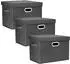 LuxusKollektion Aufbewahrungsbox Stoff, faltbar, schwarz, 44x30x29cm, 3-Stück