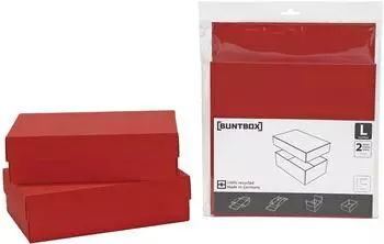 Buntbox Kartonage Set 2-teilig, Größe L, rubin (71-17)