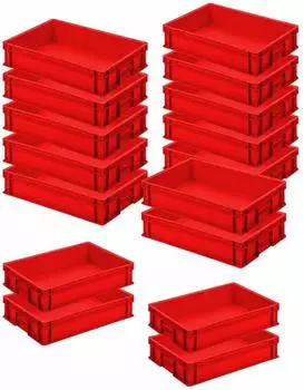 BRB Eurobehälter 600x400x120mm, 24L, PP, rot, 16er-Pack (24570)