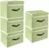 LuxusKollektion Faltbare Aufbewahrungsbox mit Deckel, Stoff, grün, 38x25x25cm, 5er-Set
