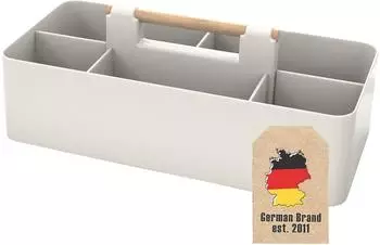 Intirilife Make-Up-Organizer Caddy weiß, Kunststoff, 5 Fächer, 32x15,5x8cm (IL-100455)