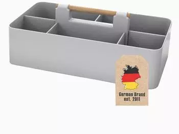 Intirilife Make-Up-Organizer Caddy mit Griff, grau, 5 Fächer (IL-100453)