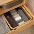 Lumaland Organizer mit Bambus-Rahmen 3er-Set 30x30x9cm, taupe (21100)