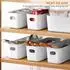 LuxusKollektion Aufbewahrungsboxen mit Griffen, Kunststoff, grau, 30cm, 6er-Set