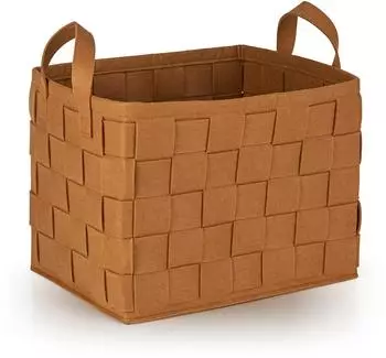 N8WERK Filz-Aufbewahrungskorb mit Griff 40x30x30cm, rostbraun (08602)