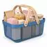 Relaxdays Drahtkorb mit Henkel, Metall & Holz, dunkelblau, 43x27cm