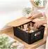 Relaxdays Aufbewahrungsbox mit Bambusdeckel im Set Schwarz