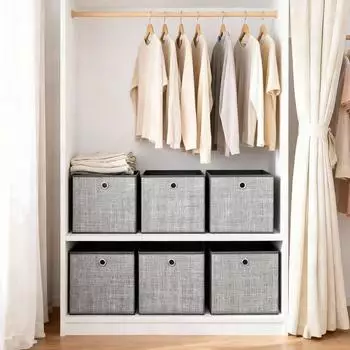 Sekey Aufbewahrungsbox Kinderzimmerregal aus Vliesstoff mit Griff Faltbare Stoffboxen Faltbox Organizer für Kleidung Aufbewahrungsboxen für Schrank