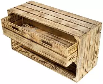 Kistenkolli Altes Land Kiste "Tosca" geflammt mit Schublade, 68x40x31cm