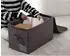 LuxusKollektion Aufbewahrungskorb mit Deckel, faltbar, 56x32x33cm, schwarz-grau, 2er-Set