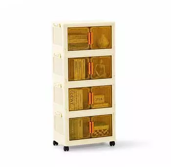 Proregal EasyCube Aufbewahrungsbox stapelbar, 4 Ebenen, 19L, weiß-transparent (PR_RFC2-01)