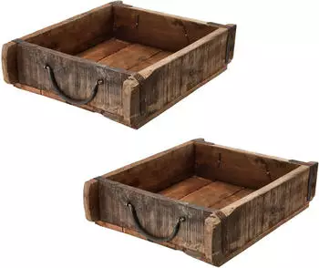 Novaliv Holzkiste Vintage Ziegelform 30x25x8cm, 2er-Set (30568)