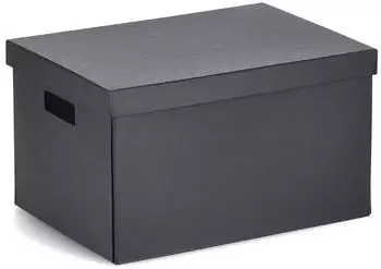 Zeller Aufbewahrungsbox recycelter Karton, schwarz, 25x35x20cm (14460)