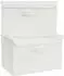 LuxusKollektion Aufbewahrungsboxen mit Deckel, faltbar, Leinenoptik, weiß, 2er-Set