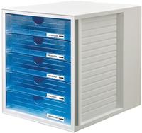 HAN 1450-64, HAN Schubladenbox blau-transparent 1450-64, DIN A4 mit 5 Schubladen