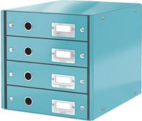 LEITZ 60490051, LEITZ Schubladenbox Click & Store eisblau 60490051, DIN A4 mit 4
