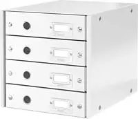 LEITZ 60490001, LEITZ Schubladenbox Click & Store wei&szlig; 60490001, DIN A4 mit 4