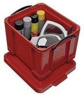 Really-Useful-Box Aufbewahrungsbox 35R, 35Liter, mit Deckel, Kunststoff, rot, 48 x 39