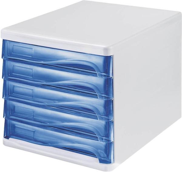 Helit Box 5 Schubladen blau/transparent (H61299-30)