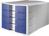Han Schubladenbox 1012-14, Impuls, A4, 4 Fächer, Kunststoff, geschlossen, blau...