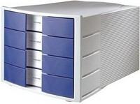 HAN 1012-14, HAN Schubladenbox Impuls blau 1012-14, DIN C4 mit 4 Schubladen