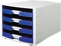 HAN 1013-14, HAN Schubladenbox Impuls blau 1013-14, DIN C4 mit 4 Schubladen